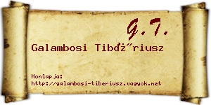 Galambosi Tibériusz névjegykártya